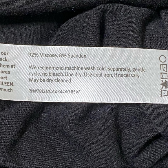 Eileen Fisher Black High Low Hem Tee Dress Petite Small Minimalist Lagenlook - Picture 8 of 9